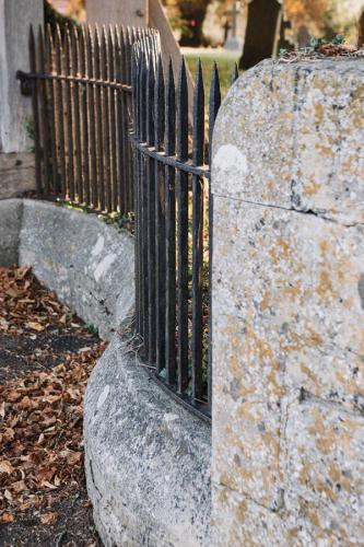 Detail of the churchyard railings.