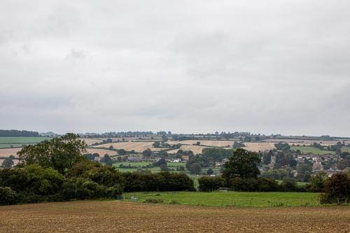 View of village from church out to Milborn Wick.