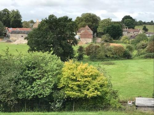 Across fields to village centre.